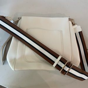 Sondra Roberts Squared white crossbody bag